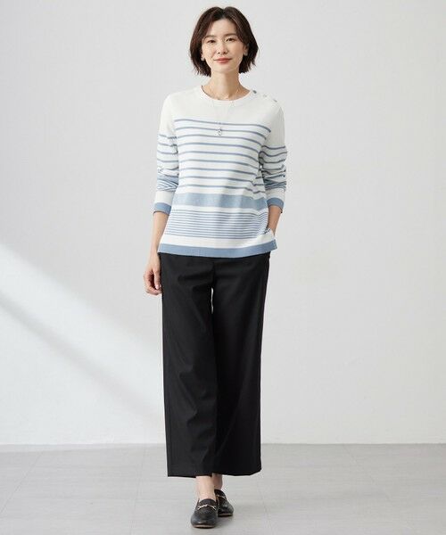 L size ONWARD(大きいサイズ) / エルサイズオンワード その他パンツ | 【洗える】CARREMAN 2WAY ストレート ワイド パンツ | 詳細12