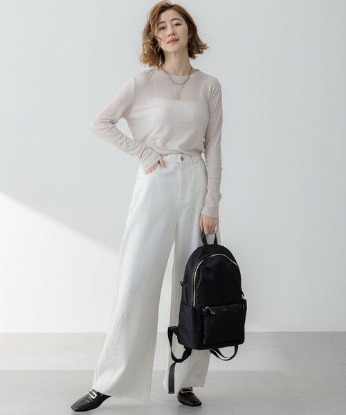 L size ONWARD(大きいサイズ) / エルサイズオンワード デニムパンツ | 【SLOW/一部店舗限定】LIGHT DENIM バレルワイド パンツ | 詳細8