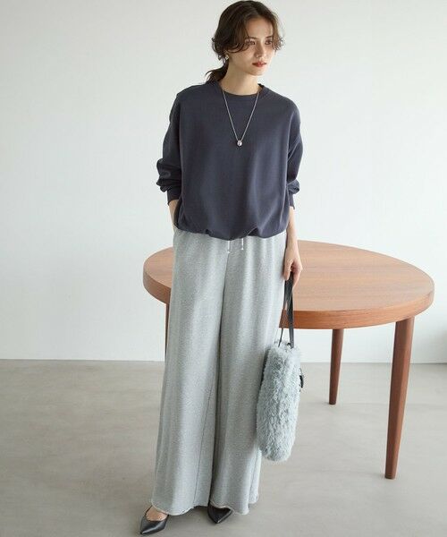 L size ONWARD(大きいサイズ) / エルサイズオンワード その他パンツ | 【SLOW/一部店舗限定】ハイゲージテリー スウェット パンツ | 詳細1