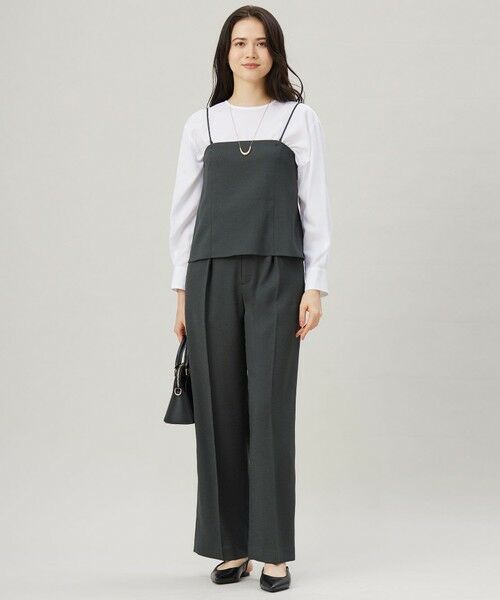 L size ONWARD(大きいサイズ) / エルサイズオンワード その他パンツ | 【セットアップ対応・接触冷感・洗える】リネンライクシンセティックワイドストレート パンツ | 詳細6