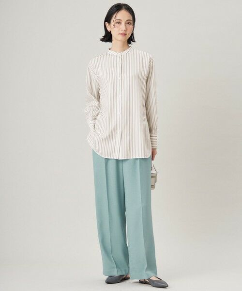 L size ONWARD(大きいサイズ) / エルサイズオンワード その他パンツ | 【セットアップ対応・接触冷感・洗える】リネンライクシンセティックワイドストレート パンツ | 詳細11