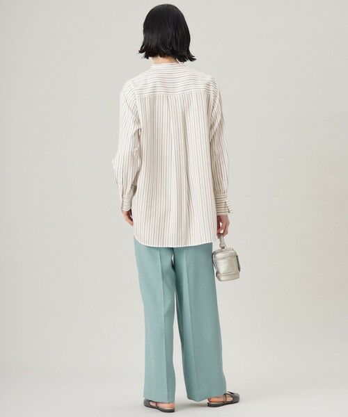 L size ONWARD(大きいサイズ) / エルサイズオンワード その他パンツ | 【セットアップ対応・接触冷感・洗える】リネンライクシンセティックワイドストレート パンツ | 詳細12