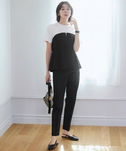 L size ONWARD(大きいサイズ) / エルサイズオンワード その他パンツ | 【カタログ掲載・定番人気・新色追加】コットンサテンテーパード パンツ | 詳細23