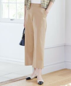 L size ONWARD(大きいサイズ) / エルサイズオンワード その他パンツ | 【UVカット・接触冷感・洗える】コットンサテンクロップド丈ワイドストレート パンツ