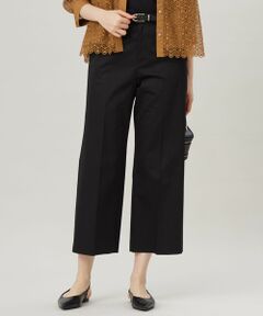 L size ONWARD(大きいサイズ) / エルサイズオンワード その他パンツ | 【UVカット・接触冷感・洗える】コットンサテンクロップド丈ワイドストレート パンツ