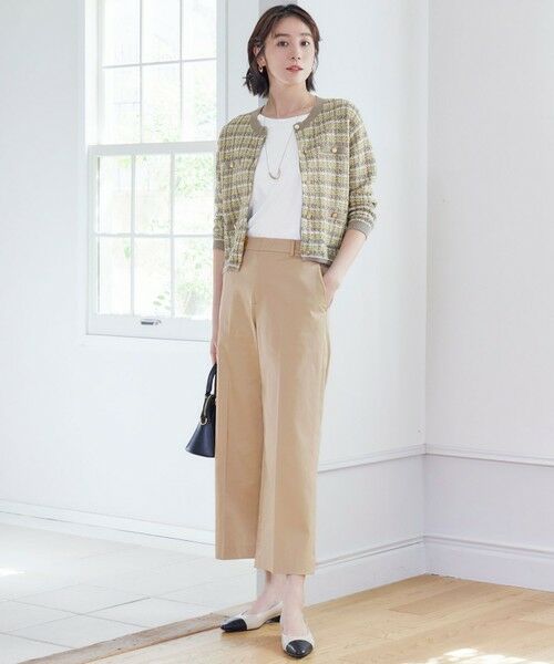 L size ONWARD(大きいサイズ) / エルサイズオンワード その他パンツ | 【UVカット・接触冷感・洗える】コットンサテンクロップド丈ワイドストレート パンツ | 詳細1