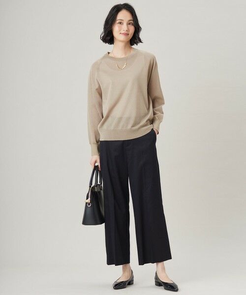 L size ONWARD(大きいサイズ) / エルサイズオンワード その他パンツ | 【UVカット・接触冷感・洗える】コットンサテンクロップド丈ワイドストレート パンツ | 詳細29