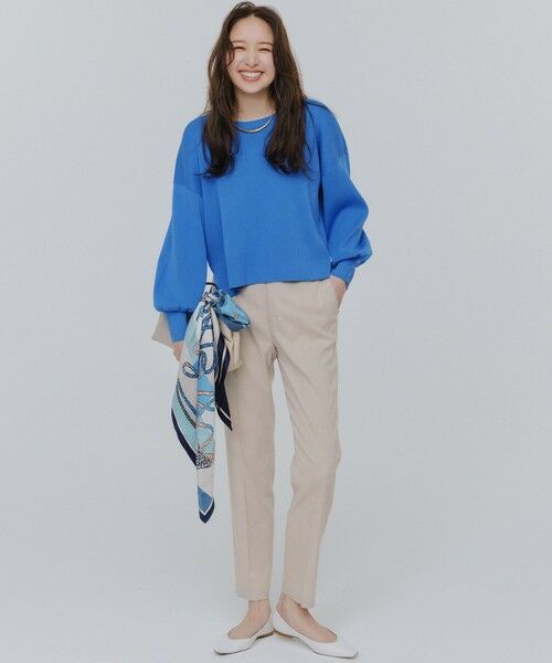 L size ONWARD(大きいサイズ) / エルサイズオンワード その他パンツ | 【セットアップ対応/防シワ性/洗える】アイアスマットストレッチ テーパード パンツ | 詳細1