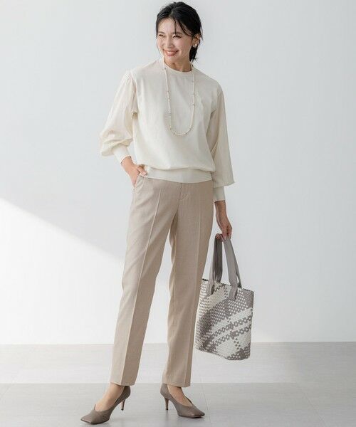 L size ONWARD(大きいサイズ) / エルサイズオンワード その他パンツ | 【セットアップ対応/防シワ性/洗える】アイアスマットストレッチ テーパード パンツ | 詳細3