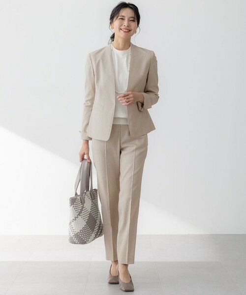 L size ONWARD(大きいサイズ) / エルサイズオンワード その他パンツ | 【セットアップ対応/防シワ性/洗える】アイアスマットストレッチ テーパード パンツ | 詳細4