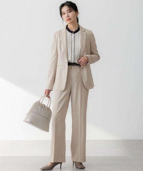 L size ONWARD(大きいサイズ) / エルサイズオンワード その他パンツ | 【セットアップ対応/防シワ性/洗える】アイアスマットストレッチ セミワイド パンツ | 詳細2