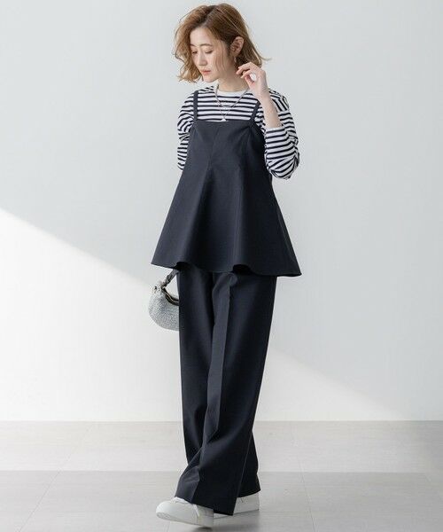 L size ONWARD(大きいサイズ) / エルサイズオンワード その他パンツ | 【セットアップ対応/洗える】スラブツイードストレッチ ワイド パンツ | 詳細22