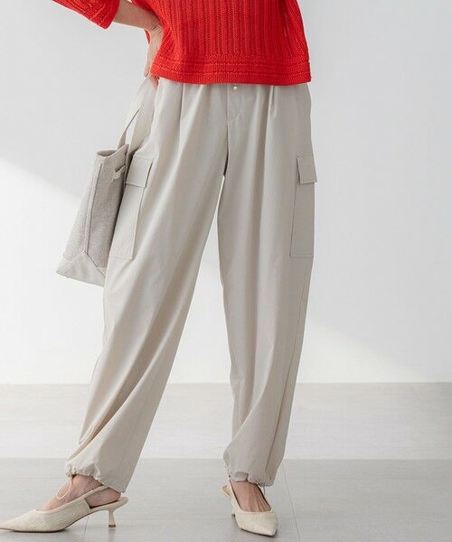 L size ONWARD(大きいサイズ)/エルサイズオンワード 【撥水加工/洗える】ナイロン2WAYストレッチ パラシュート パンツ ベージュ系 46 L size ONWARD(大きいサイズ)/エルサイズオンワード 【撥水加工/洗える】ナイロン2WAYストレッチ パラシュート パンツ ベージュ系 46