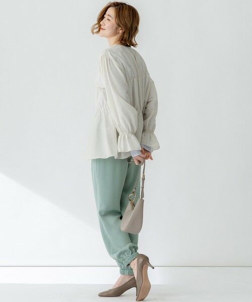 L size ONWARD(大きいサイズ) / エルサイズオンワード その他パンツ | 【防シワ性/吸水速乾】ジョーゼットサテン ジョグパンツ | 詳細12