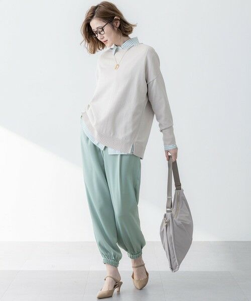 L size ONWARD(大きいサイズ) / エルサイズオンワード その他パンツ | 【防シワ性/吸水速乾】ジョーゼットサテン ジョグパンツ | 詳細14