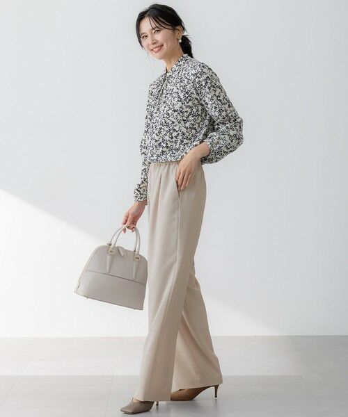 L size ONWARD(大きいサイズ) / エルサイズオンワード その他パンツ | 【セットアップ対応/洗える】2WAYストレッチツイル ワイドパンツ | 詳細10