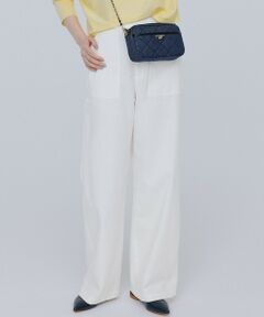 L size ONWARD(大きいサイズ) / エルサイズオンワード その他パンツ | 【洗える】スラブツイルストレッチ ワイド パンツ