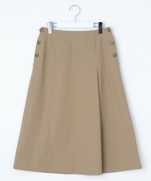 L size ONWARD(大きいサイズ) / エルサイズオンワード ミニ・ひざ丈スカート | 【洗える】リネンツイル Aライン スカート | 詳細10