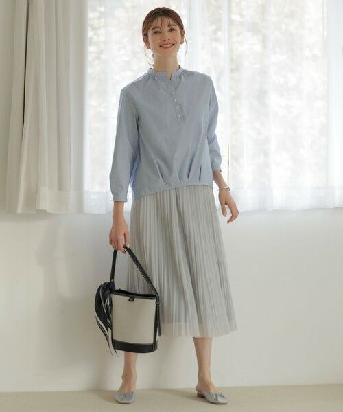 L size ONWARD(大きいサイズ) / エルサイズオンワード ロング・マキシ丈スカート | 【洗える】オーガンジートリコット プリーツ スカート | 詳細2