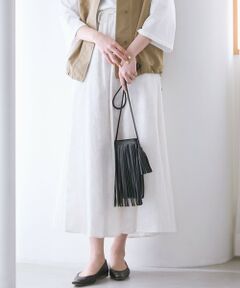 23区　ピンクベージュ　スカート　32 小さいサイズ セール】 【洗える】ハイカウントライトタフタ ギャザースカート