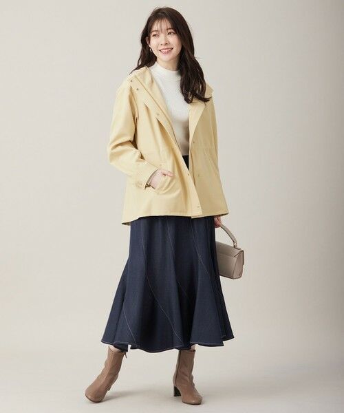 L size ONWARD(大きいサイズ) / エルサイズオンワード ミニ・ひざ丈スカート | 【洗える】デニムライクエスカルゴ スカート | 詳細4