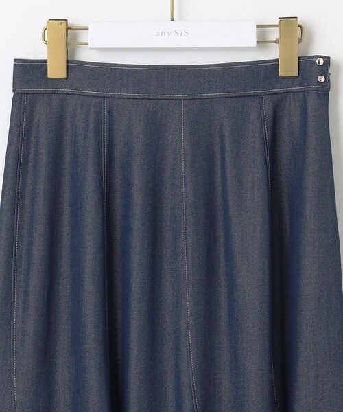 L size ONWARD(大きいサイズ) / エルサイズオンワード ミニ・ひざ丈スカート | 【洗える】デニムライクエスカルゴ スカート | 詳細9