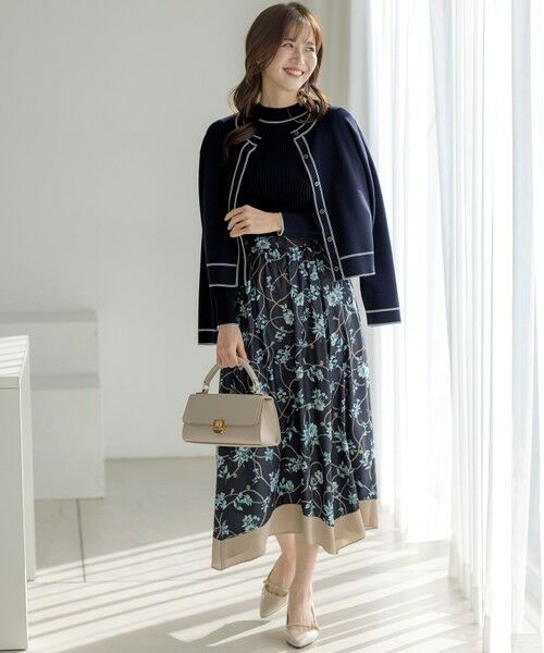 L size ONWARD(大きいサイズ) / エルサイズオンワード ミニ・ひざ丈スカート | 【洗える】スカーフデザインプリント スカート | 詳細8