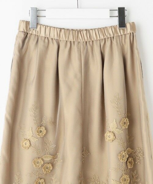 L size ONWARD(大きいサイズ) / エルサイズオンワード ミニ・ひざ丈スカート | 【洗える】フローティングエンブロイダリー スカート | 詳細6