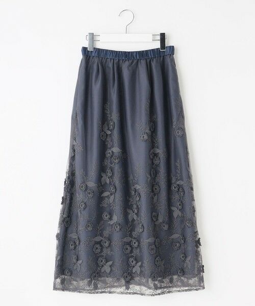 L size ONWARD(大きいサイズ) / エルサイズオンワード ミニ・ひざ丈スカート | 【洗える】フローティングエンブロイダリー スカート | 詳細14