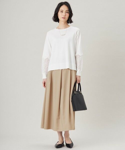 L size ONWARD(大きいサイズ) / エルサイズオンワード ミニ・ひざ丈スカート | 【洗える】ストレッチライトツイル スカート | 詳細4