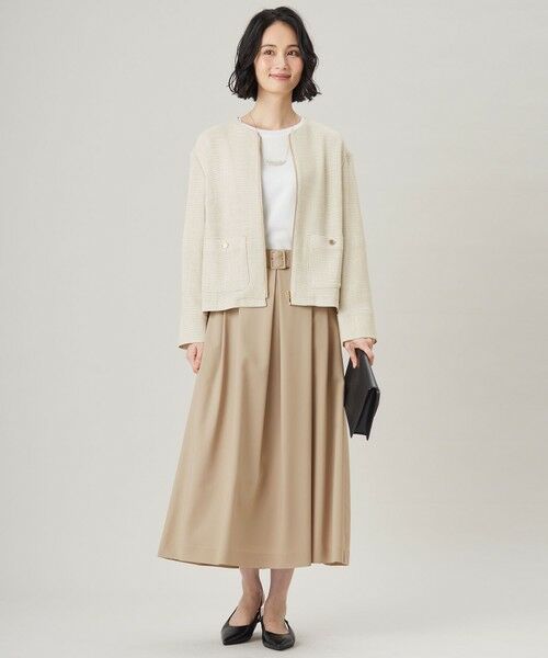 L size ONWARD(大きいサイズ) / エルサイズオンワード ミニ・ひざ丈スカート | 【洗える】ストレッチライトツイル スカート | 詳細5