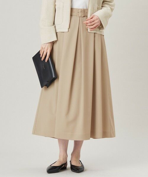 L size ONWARD(大きいサイズ)/エルサイズオンワード 【SHIHOさん着用・洗える】ストレッチライトツイル スカート ベージュ 46 L size ONWARD(大きいサイズ)/エルサイズオンワード 【SHIHOさん着用・洗える】ストレッチライトツイル スカート ベージュ 46