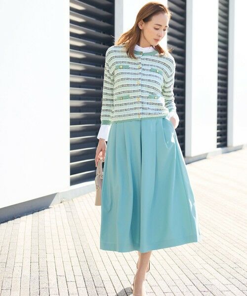 L size ONWARD(大きいサイズ)/エルサイズオンワード 【SHIHOさん着用・洗える】ストレッチライトツイル スカート ライトブルー 48 L size ONWARD(大きいサイズ)/エルサイズオンワード 【SHIHOさん着用・洗える】ストレッチライトツイル スカート ライトブルー 48