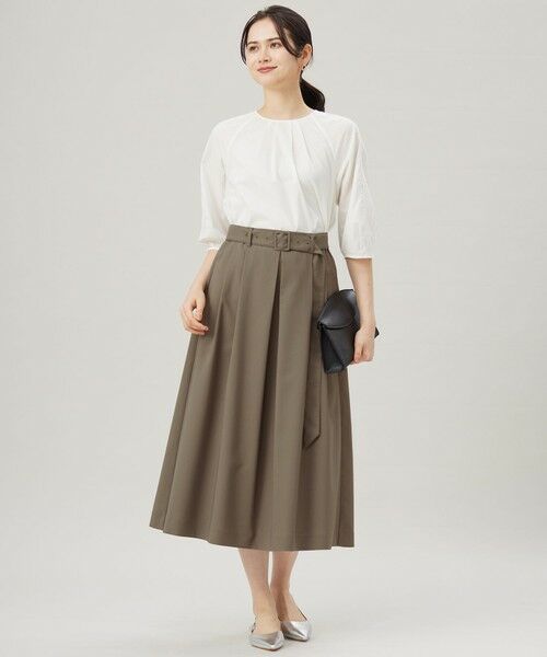 L size ONWARD(大きいサイズ) / エルサイズオンワード ミニ・ひざ丈スカート | 【洗える】ストレッチライトツイル スカート | 詳細20