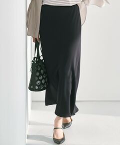 L size ONWARD(大きいサイズ) / エルサイズオンワード ミニ・ひざ丈スカート | 【吸水速乾/防シワ】ジョーゼットサテン ナロー スカート