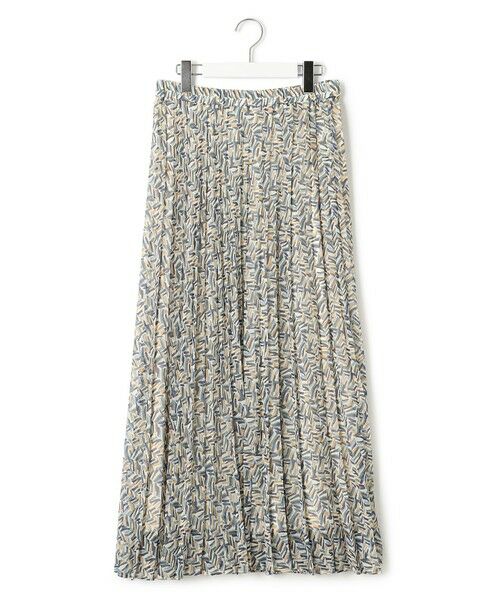 L size ONWARD(大きいサイズ) / エルサイズオンワード ロング・マキシ丈スカート | 【洗える】シアーヘリンボーンプリント プリーツ スカート | 詳細13