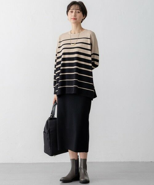 L size ONWARD(大きいサイズ) / エルサイズオンワード ミニ・ひざ丈スカート | 【洗える】コンフォートストレッチ ニット タイト スカート | 詳細7