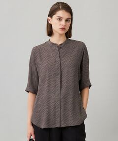 L size ONWARD(大きいサイズ) / エルサイズオンワード シャツ・ブラウス | 【人気のため新色追加・接触冷感・UVケア・速乾・洗える】BackSatinAmunzen 5分袖バンドカラーブラウス