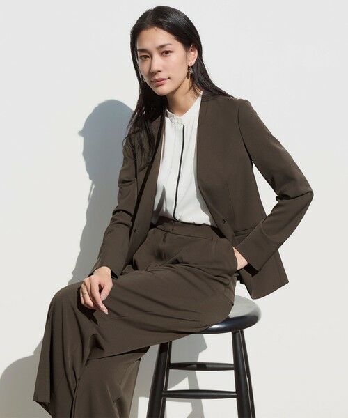 L size ONWARD(大きいサイズ) / エルサイズオンワード シャツ・ブラウス | 【人気のため新色追加・接触冷感・UVケア・速乾・洗える】BackSatinAmunzen 5分袖バンドカラーブラウス | 詳細11