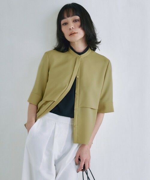 L size ONWARD(大きいサイズ) / エルサイズオンワード シャツ・ブラウス | 【洗える】ストレッチジョーゼット ハイネックブラウス | 詳細1