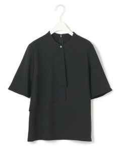 【洗える】ストレッチジョーゼット ラッフルデザインブラウス