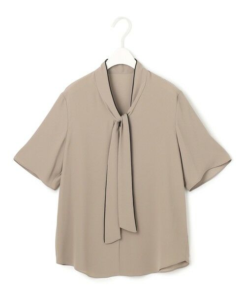 L size ONWARD(大きいサイズ) / エルサイズオンワード シャツ・ブラウス | 【人気のため新色追加・接触冷感・UVケア・洗える】BackSatinAmunzen 5分袖配色ボウタイブラウス | 詳細6