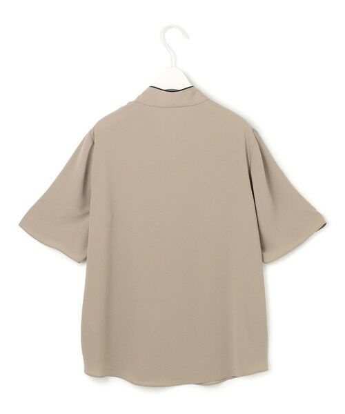 L size ONWARD(大きいサイズ) / エルサイズオンワード シャツ・ブラウス | 【人気のため新色追加・接触冷感・UVケア・洗える】BackSatinAmunzen 5分袖配色ボウタイブラウス | 詳細7