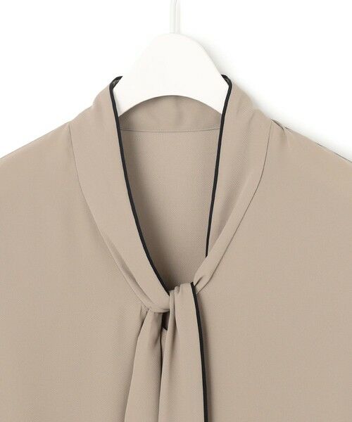 L size ONWARD(大きいサイズ) / エルサイズオンワード シャツ・ブラウス | 【人気のため新色追加・接触冷感・UVケア・洗える】BackSatinAmunzen 5分袖配色ボウタイブラウス | 詳細8