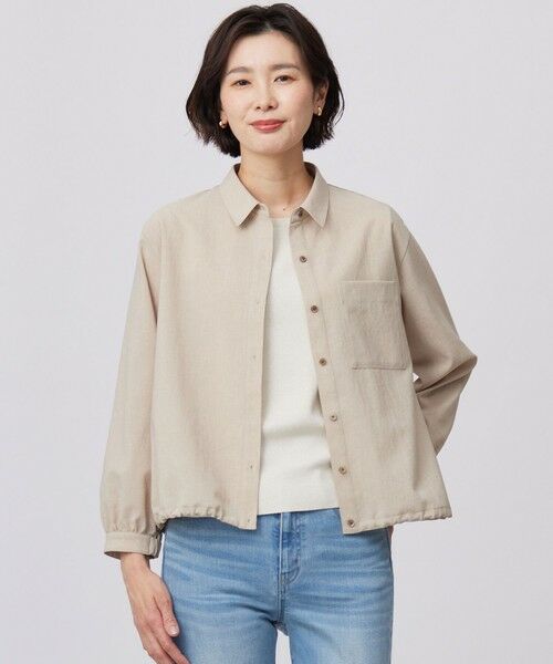 L size ONWARD(大きいサイズ)/エルサイズオンワード 【洗える・接触冷感・防シワ・吸水速乾】BREEZE COOL シャツ ブラウス ベージュ系 T13 L size ONWARD(大きいサイズ)/エルサイズオンワード 【洗える・接触冷感・防シワ・吸水速乾】BREEZE COOL シャツ ブラウス ベージュ系 T13