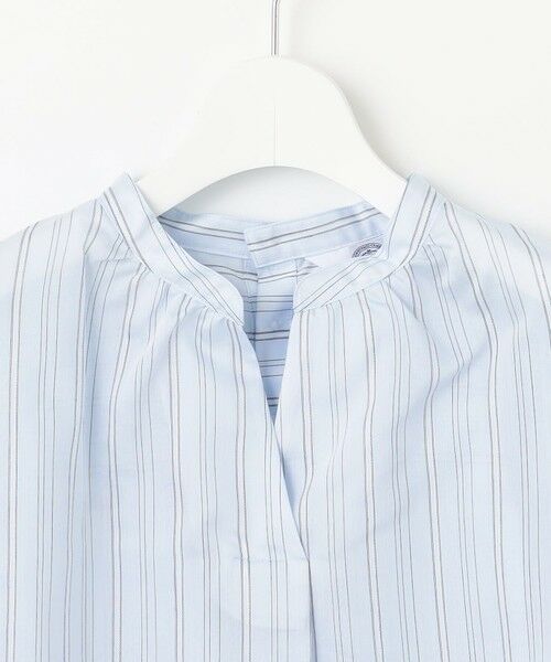 L size ONWARD(大きいサイズ) / エルサイズオンワード シャツ・ブラウス | 【洗える】ランダムストライプ スタンドカラー  ブラウス | 詳細11