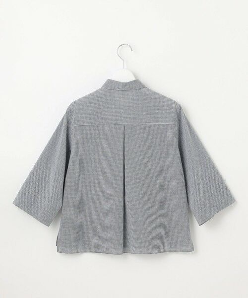 L size ONWARD(大きいサイズ) / エルサイズオンワード シャツ・ブラウス | 【洗える】リネンminiチェック フロントピンタック シャツ | 詳細3