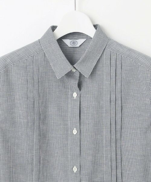 L size ONWARD(大きいサイズ) / エルサイズオンワード シャツ・ブラウス | 【洗える】リネンminiチェック フロントピンタック シャツ | 詳細4