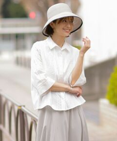 L size ONWARD(大きいサイズ) / エルサイズオンワード シャツ・ブラウス | 【洗える】セルロースライト刺繍  シャツ ブラウス