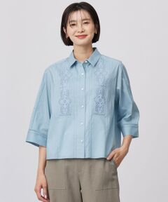 L size ONWARD(大きいサイズ) / エルサイズオンワード シャツ・ブラウス | 【洗える】セルロースライト刺繍  シャツ ブラウス